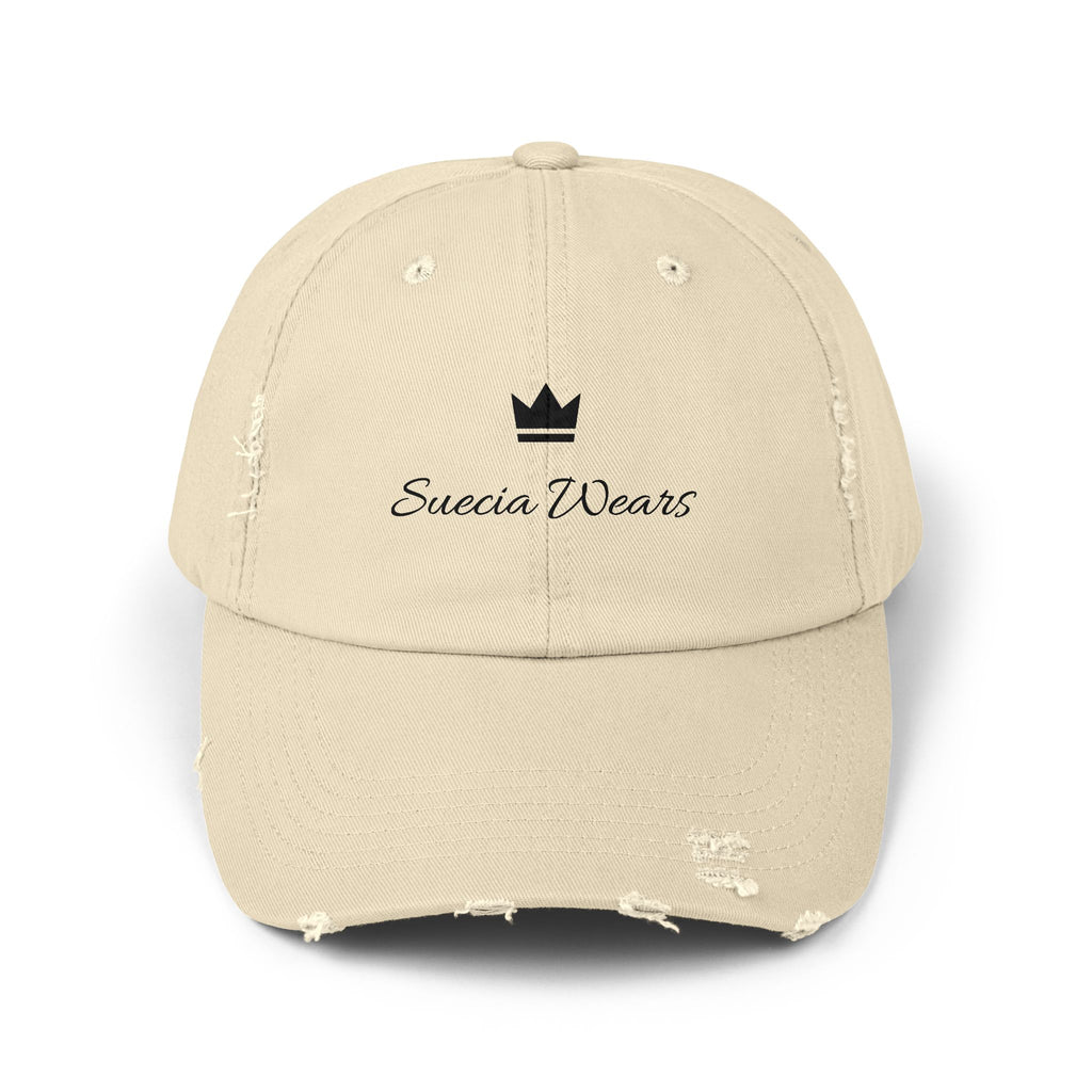 Suecia Wears Distressed Cap